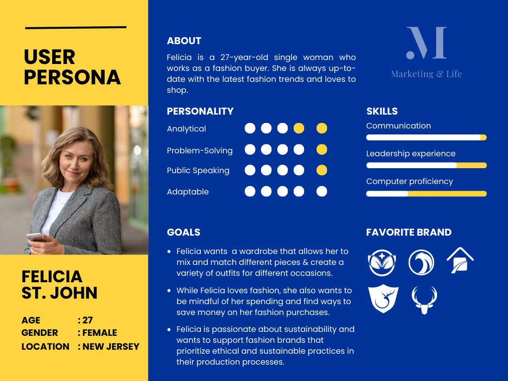 Felicia St. John as an example of an effective Customer persona