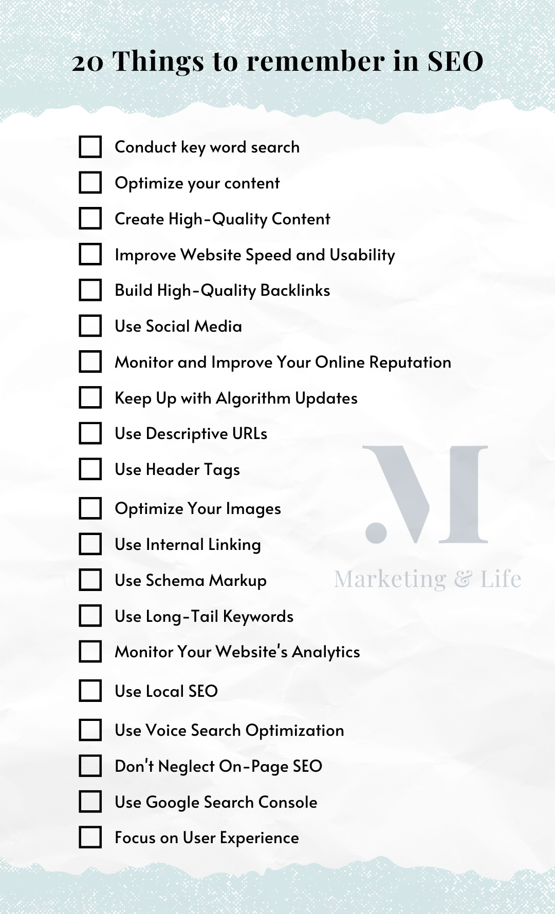 Downloadable SEO Checklist