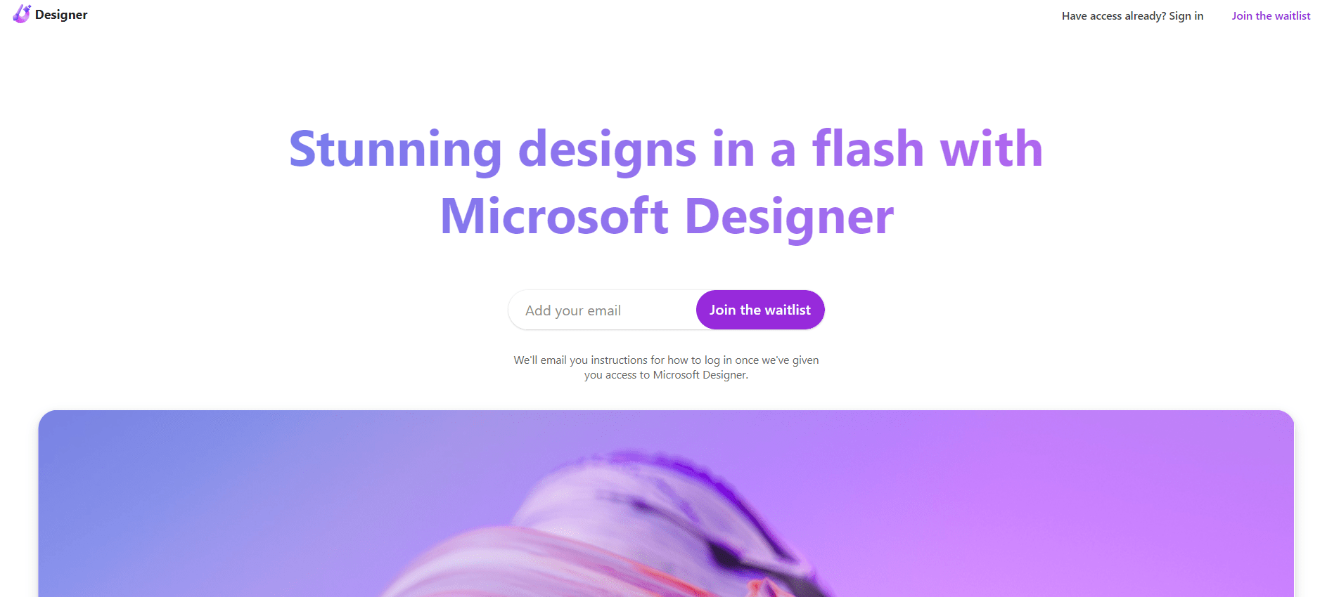 Microsoft designer join waitlist